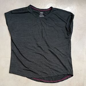 Athletic Works Heathered Charcoal Tee with Pink Stitching